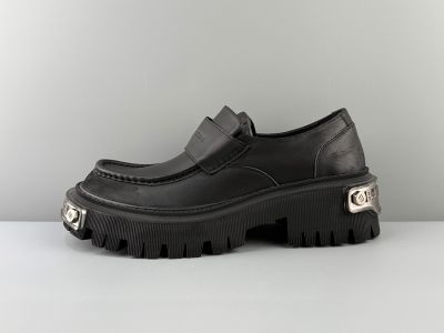 Balenciaga Tractor Bull Leather Thick Sole Round Toe Slip-on Men's Casaul Shoes